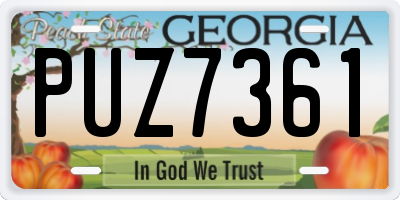 GA license plate PUZ7361