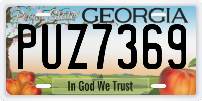 GA license plate PUZ7369
