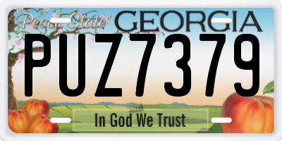 GA license plate PUZ7379