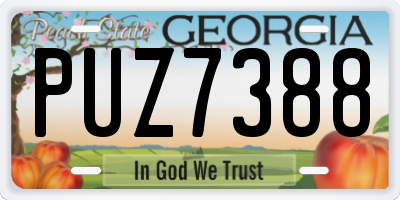 GA license plate PUZ7388