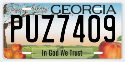 GA license plate PUZ7409