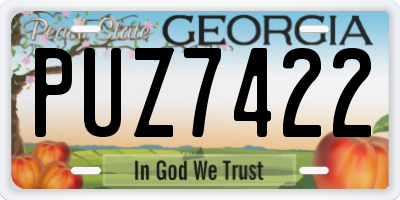 GA license plate PUZ7422