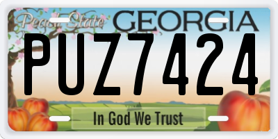 GA license plate PUZ7424