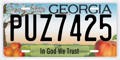 GA license plate PUZ7425