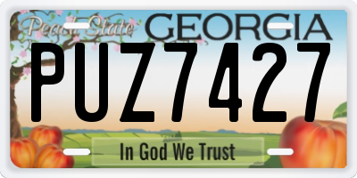 GA license plate PUZ7427