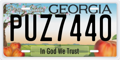 GA license plate PUZ7440