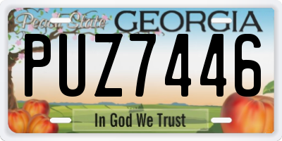 GA license plate PUZ7446