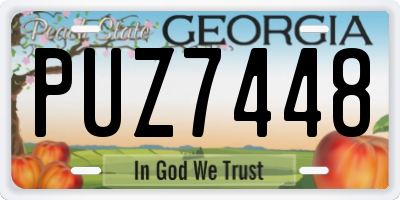 GA license plate PUZ7448