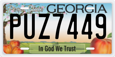GA license plate PUZ7449