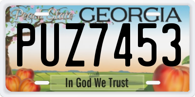 GA license plate PUZ7453