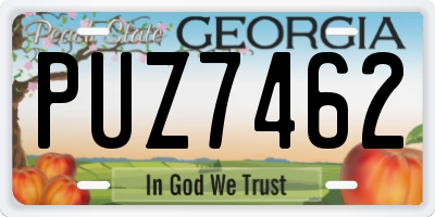 GA license plate PUZ7462