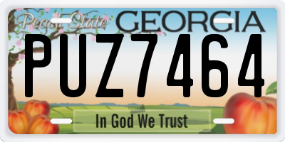 GA license plate PUZ7464