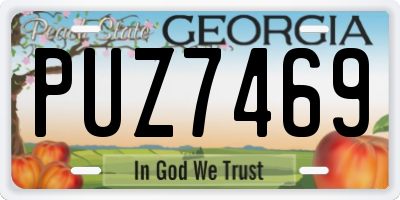 GA license plate PUZ7469
