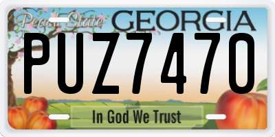 GA license plate PUZ7470
