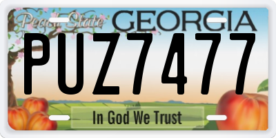 GA license plate PUZ7477