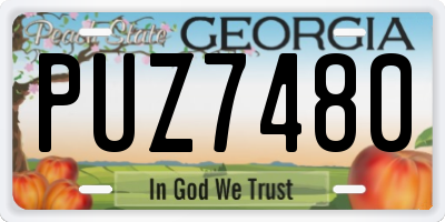GA license plate PUZ7480