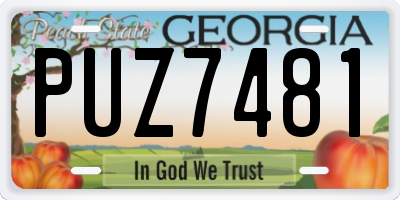 GA license plate PUZ7481