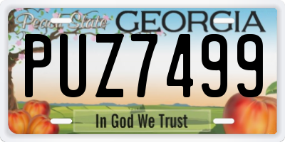 GA license plate PUZ7499