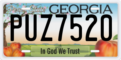 GA license plate PUZ7520