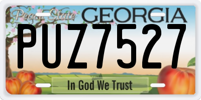 GA license plate PUZ7527
