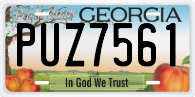 GA license plate PUZ7561