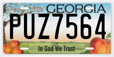GA license plate PUZ7564