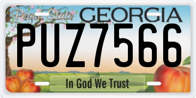 GA license plate PUZ7566