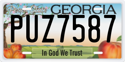 GA license plate PUZ7587