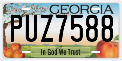 GA license plate PUZ7588