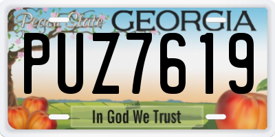 GA license plate PUZ7619