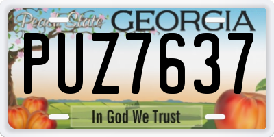 GA license plate PUZ7637