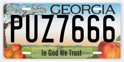 GA license plate PUZ7666