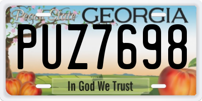 GA license plate PUZ7698
