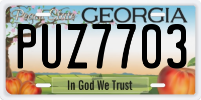 GA license plate PUZ7703