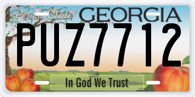 GA license plate PUZ7712