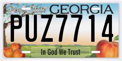 GA license plate PUZ7714