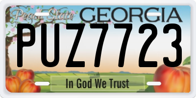 GA license plate PUZ7723