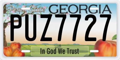 GA license plate PUZ7727
