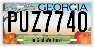 GA license plate PUZ7740