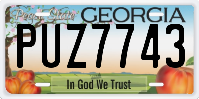 GA license plate PUZ7743