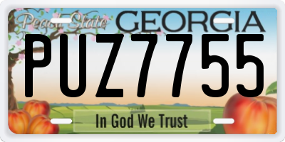 GA license plate PUZ7755