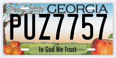GA license plate PUZ7757