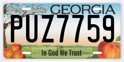 GA license plate PUZ7759