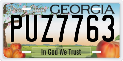 GA license plate PUZ7763