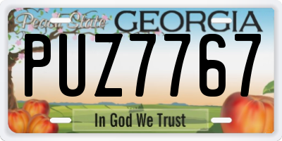 GA license plate PUZ7767
