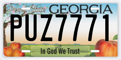 GA license plate PUZ7771