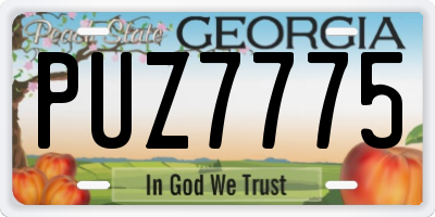 GA license plate PUZ7775