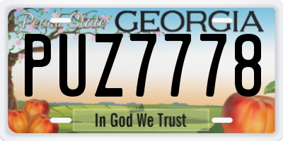 GA license plate PUZ7778