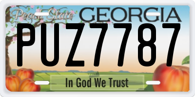 GA license plate PUZ7787