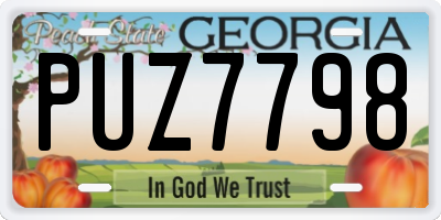 GA license plate PUZ7798